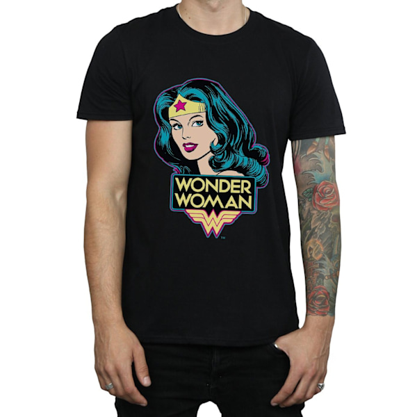 Wonder Woman Herrhuvud Bomull T-shirt XL Svart Black XL