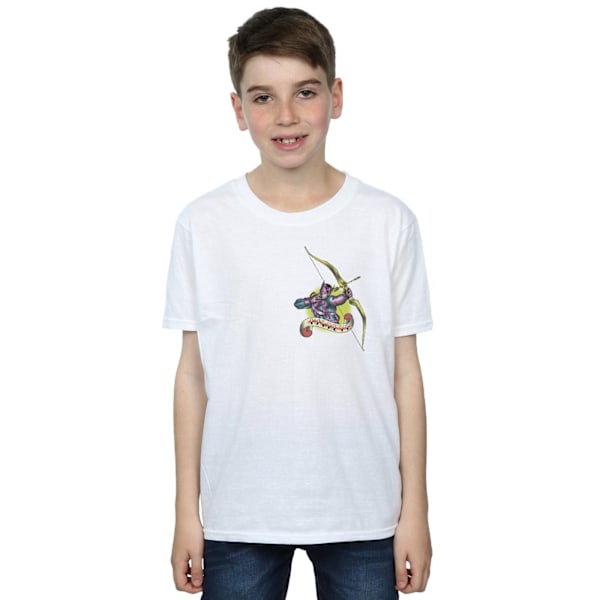 Marvel Boys Hawkeye Tattoo Brösttryck T-shirt 7-8 år Vit White 7-8 Years