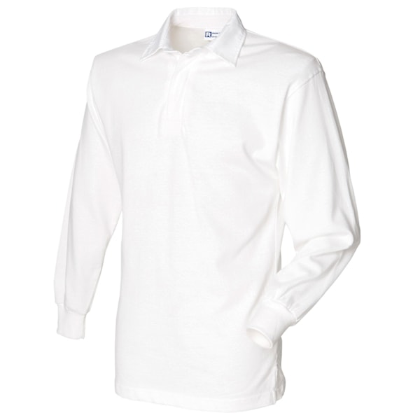 Front Row Långärmad Klassisk Rugby Polotröja L Vit White L