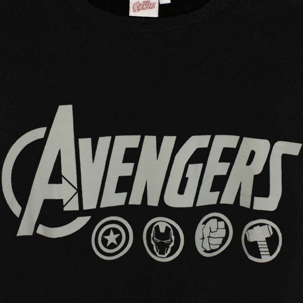 The Avengers Mens Logo Pyjamas Set S Svart/Grå Black/Grey S