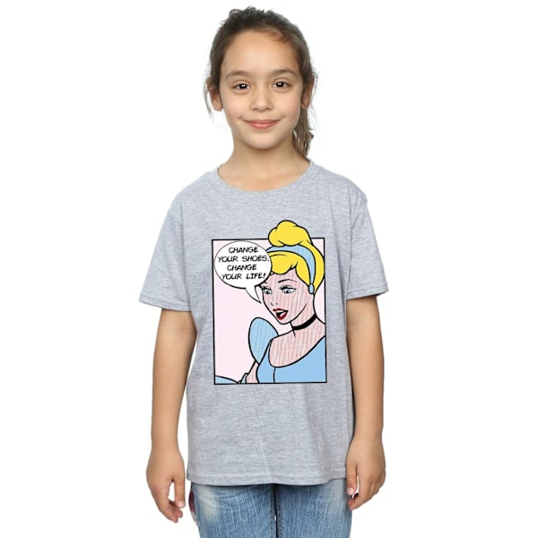 Disney Princess Girls Cinderella Pop Art Bomull T-shirt 9-11 År Sports Grey 9-11 Years