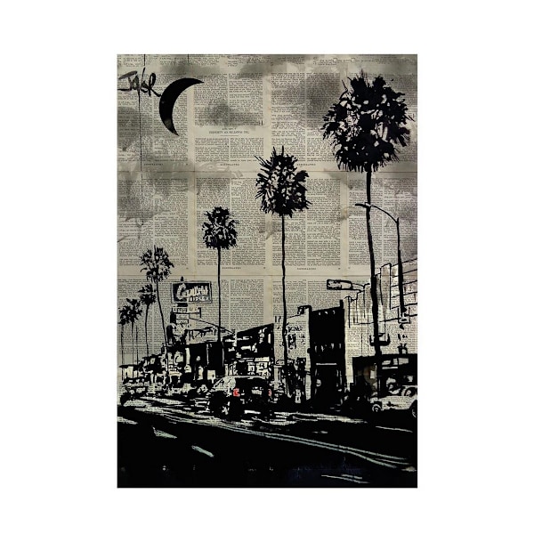 Loui Jover The Palms Pappersutskrift 50cm x 40cm Svart/Beige Black/Beige 50cm x 40cm