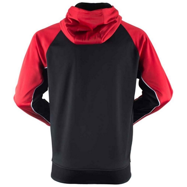 Finden & Hales Herr Panelled Sports Full Zip Hoodie S Svart/Röd Black/Red/White S