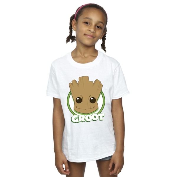 Guardians Of The Galaxy Girls Groot Badge Bomull T-shirt 12-13 White 12-13 Years