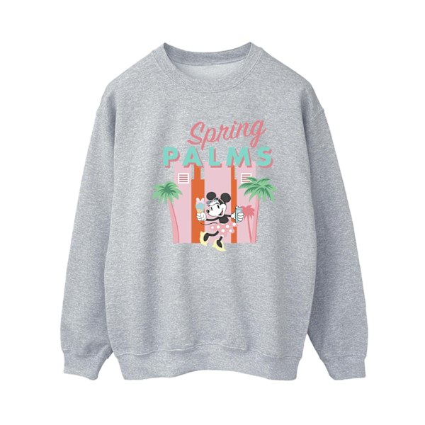 Disney Dam/Kvinnor Minnie Mouse Spring Palms Sweatshirt S Spo Sports Grey S