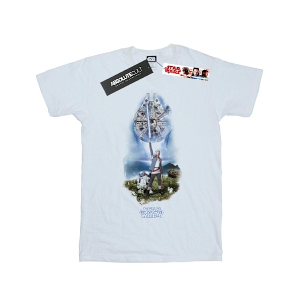 Star Wars Girls The Last Jedi Rey Lightsaber Bomull T-shirt 5-6 White 5-6 Years