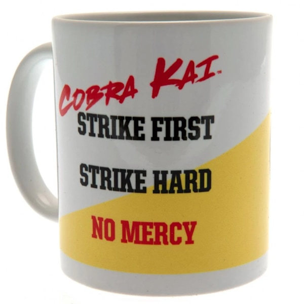 Cobra Kai No Mercy Mug En Storlek Vit/Svart/Gul White/Black/Yellow One Size