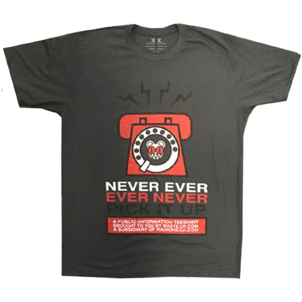 Radiohead Unisex Vuxen Never Pick It Up Bomull T-Shirt M Charco Charcoal Grey M