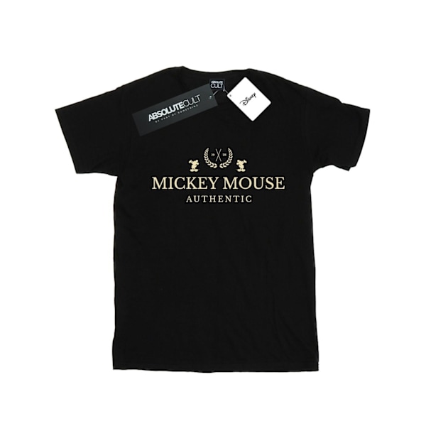 Disney Dam/Kvinnor Mickey Mouse Äkta Bomull Boyfriend T- Black L