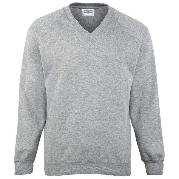 Unisex barn unisex färg V-ringad sweatshirt / skolw Oxford Grey 22