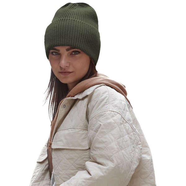 Beechfield Cuffed Oversized Beanie One Size Valnöt Walnut One Size