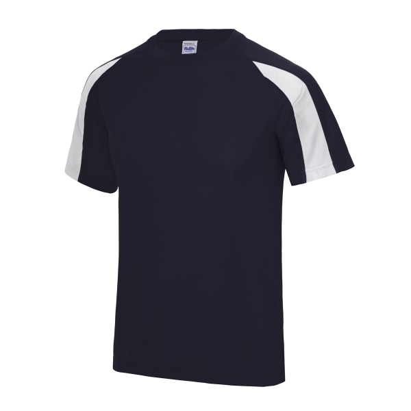 Just Cool Mens Contrast Cool Sports Plain T-Shirt 2XL French Na French Navy/Arctic White 2XL