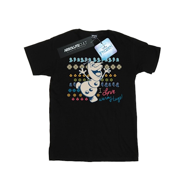 Disney Womens/Ladies Frozen I Love Warm Hugs Bomull Boyfriend T Black 5XL