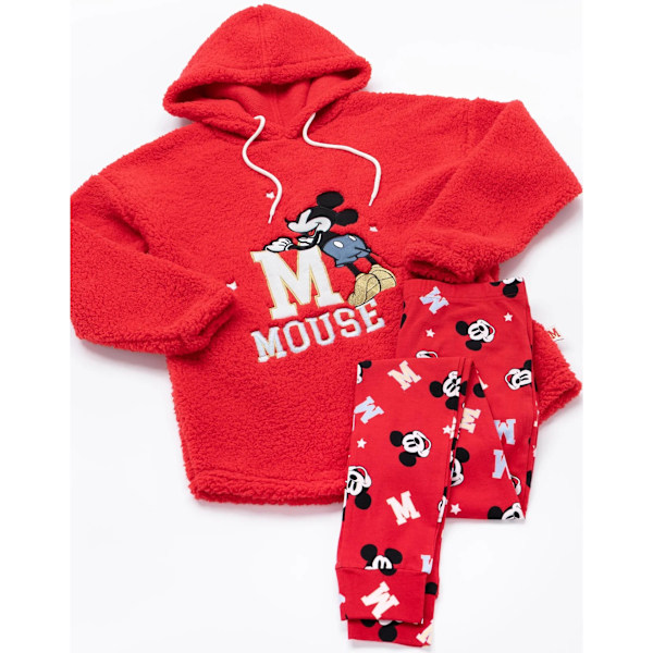 Mickey Mouse Dam/Dam Borg Pyjamas Set XL Röd Red XL