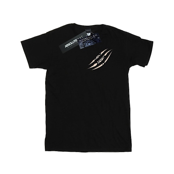 Supernatural Dam/Kvinnor Symbol Scratch Bomull Pojkvän T-Sh Black M