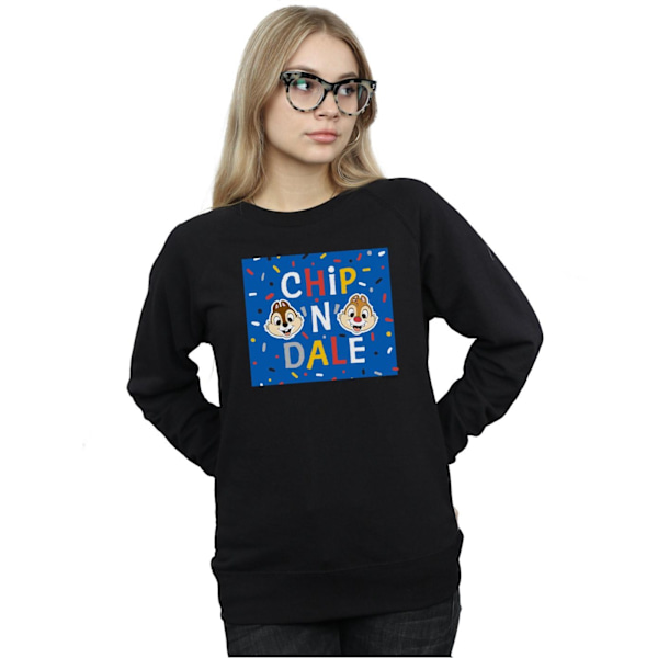 Disney Dam/Kvinnor Chip N Dale Blå Ram Sweatshirt L Svart Black L