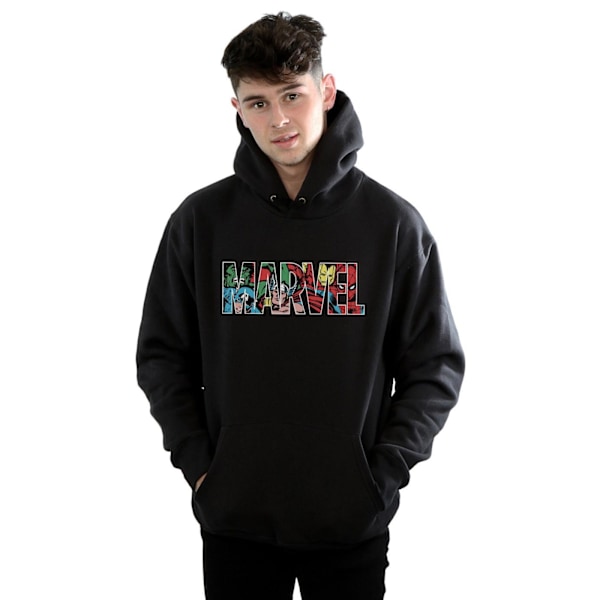 Marvel Comics Herr Infill Logo Hoodie XL Svart Black XL