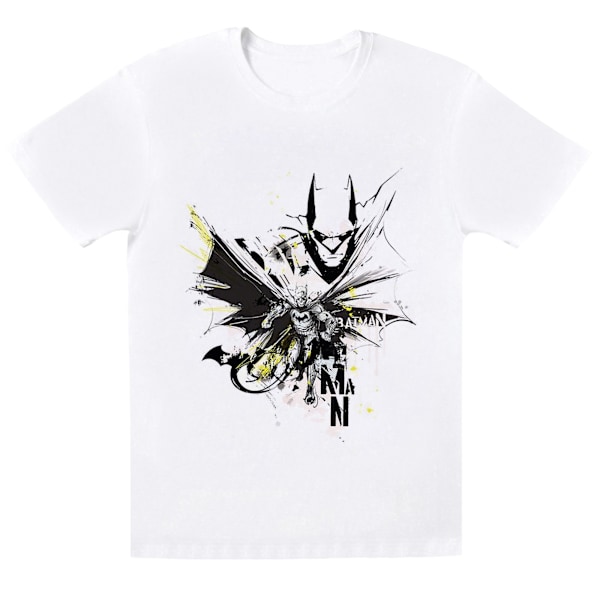 DC Comics Girls Batman Batface Splash Bomull T-shirt 7-8 år White 7-8 Years