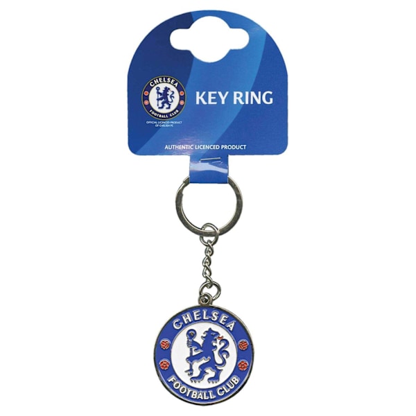 Chelsea FC Crest Enamel Nyckelring One Size Blå/Vit Blue/White One Size