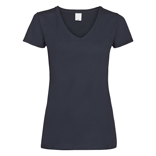 Dam/Dam Värde Monterad V-Ringning Kortärmad Casual T-Shirt M Midnight Blue Medium