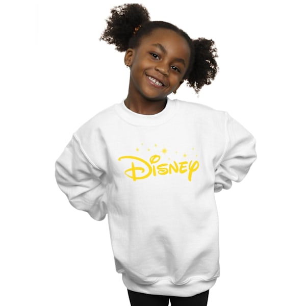 Disney Girls Logo Stars Sweatshirt 7-8 år Vit White 7-8 Years