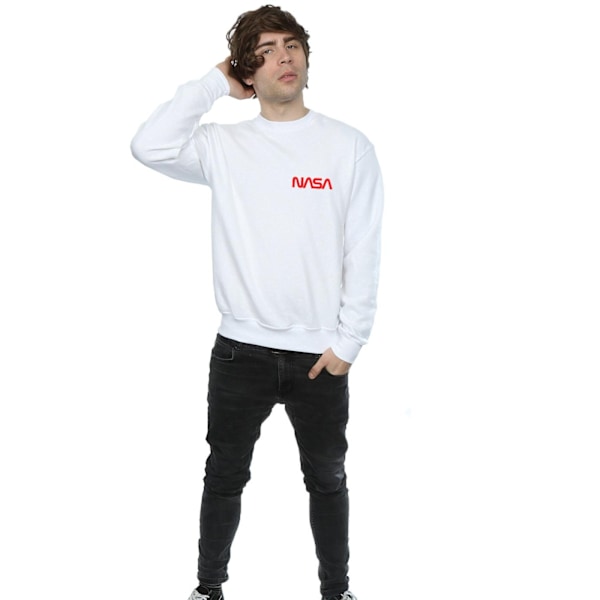 NASA Modern Logo Chest Sweatshirt 3XL Vit White 3XL