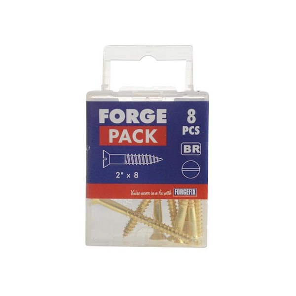 Forgefix Träskruvar, Spårskruv, Försänkt, Mässing 2 tum x 8 ForgePack 8 M Multi Colour 2in x 8 ForgePack 8