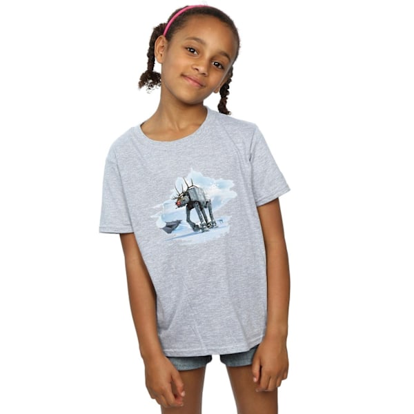 Star Wars Girls Jul AT-AT Ren T-shirt i bomull 12-13 år Sports Grey 12-13 Years