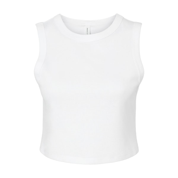 Bella + Canvas Dam/Damer Slätt Micro-Rib Muscle Crop Top 14 Solid White 14 UK - 16 UK