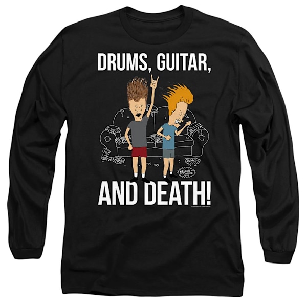 Beavis & Butthead Unisex Vuxen Trummor Gitarr & Död T-Shirt S B Black S
