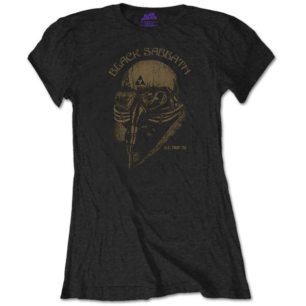 Black Sabbath Womens/Ladies US Tour 1978 T-Shirt S Black Black S
