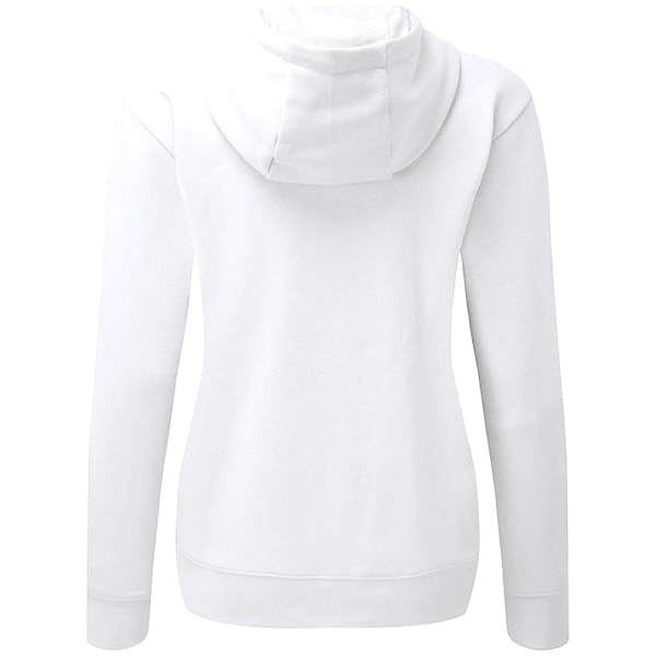 Asquith & Fox Dam/Kvinnor Dragkedja Genom Organisk Hoodie 8 UK Vit White 8 UK