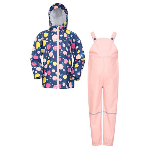 Mountain Warehouse Barnjacka och byxor för barn/barn Raindrop Vattentät Pink/Blue 7-8 Years