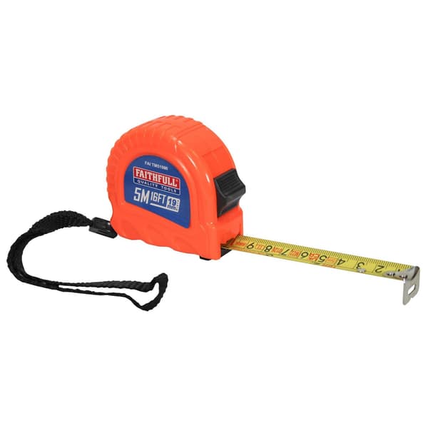 Faithfull Dubbellås Måttband 5m/16ft (bredd 19mm) One Size Multi Colour One Size