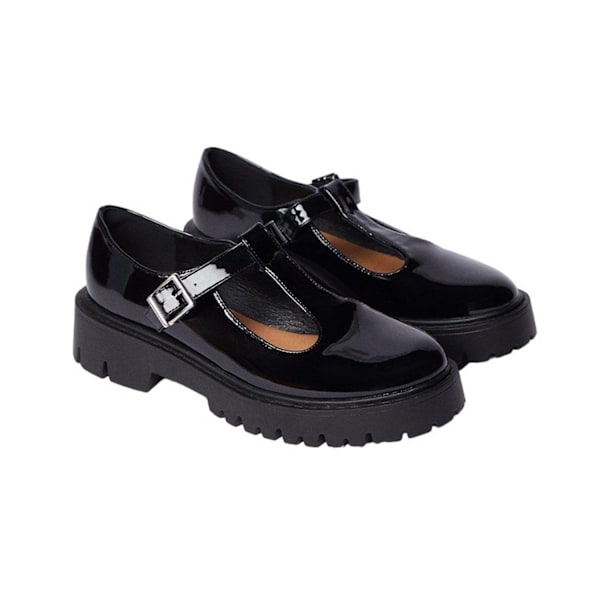 Faith Womens/Ladies Naevias T-Bar Chunky Heel Mary Janes 3 UK T True Black 3 UK