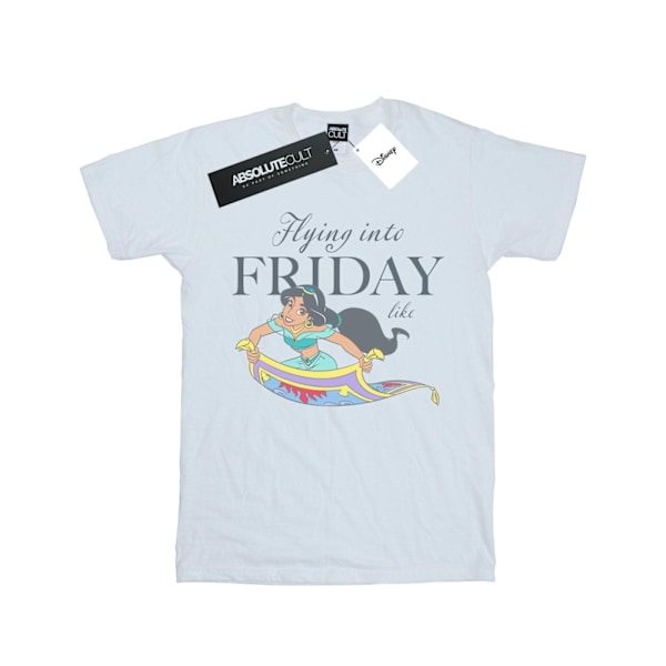 Disney Girls Princess Jasmine Flying Into Friday Like Cotton T-Shirt White 9-11 Years