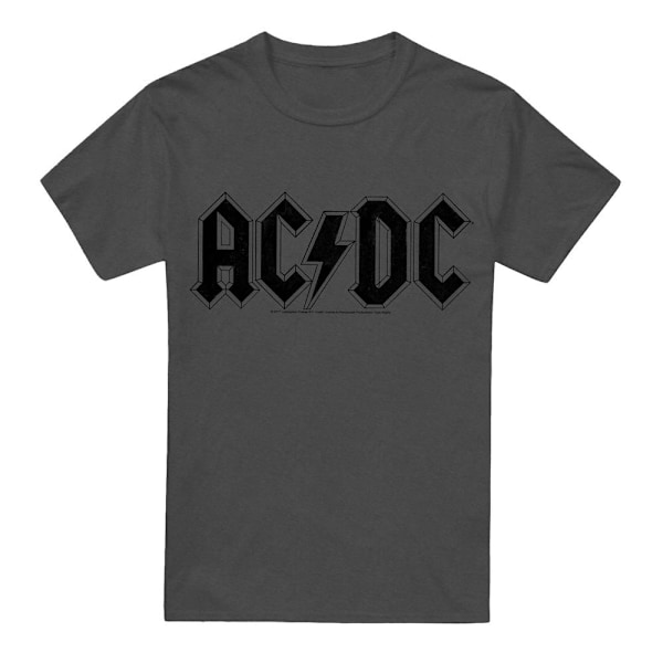 AC/DC Unisex Vuxen Sliten Logotyp T-Shirt M Kolgrå Charcoal M