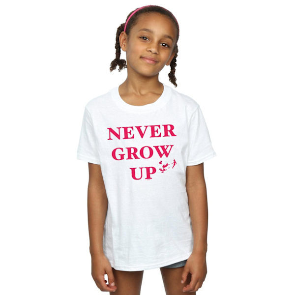 Disney Girls Peter Pan Never Grow Up Bomull T-shirt 12-13 år White 12-13 Years