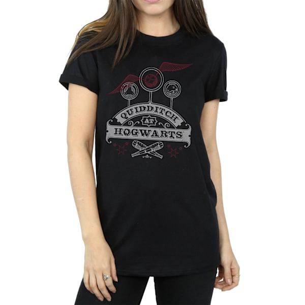 Harry Potter Dam/Kvinnor Quidditch På Hogwarts Bomull Pojkvän Black XL
