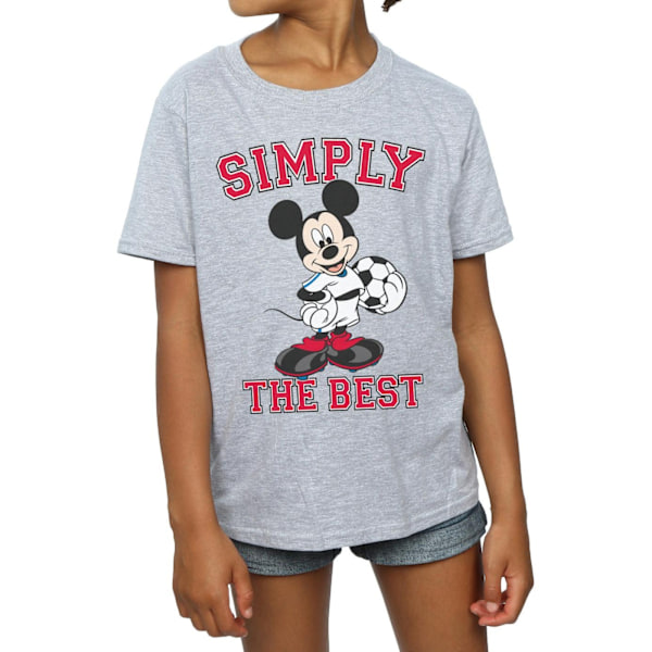 Disney Girls Mickey Mouse Simply The Best Bomull T-shirt 7-8 år Sports Grey 7-8 Years