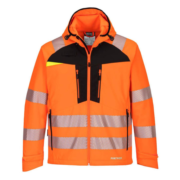 Portwest Mens DX4 Softshell Hi-Vis Safety Jacket 3XL Orange/Bla Orange/Black 3XL