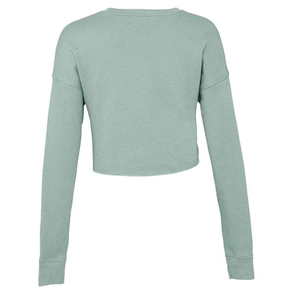 Bella + Canvas Damkorsad Crew Fleece Topp M Dammig Blå Dusty Blue M