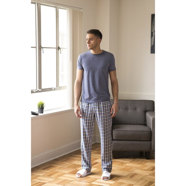 Skinnifit Herr Tartan Lounge Byxor L Vit/Multi Check White/Multi Check L
