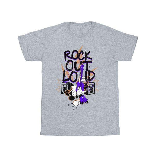 Disney Girls Mickey Mouse Rock Out Loud T-shirt i bomull 5-6 år Sports Grey 5-6 Years