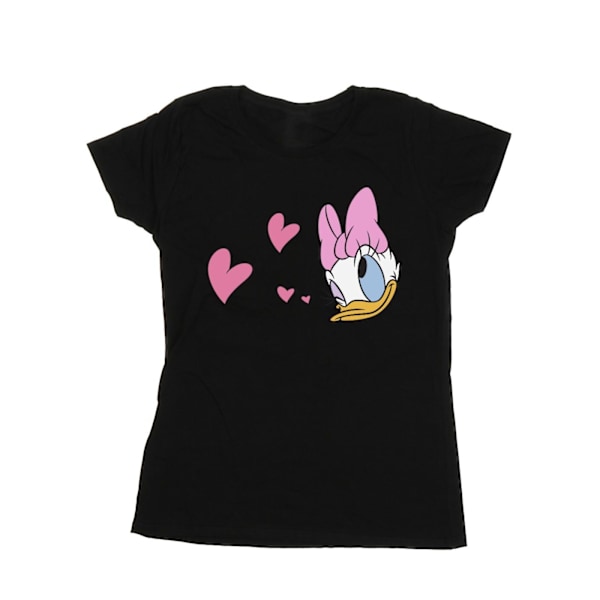 Disney Dam/Kvinnor Daisy Duck Kyssar Bomull T-shirt L Svart Black L
