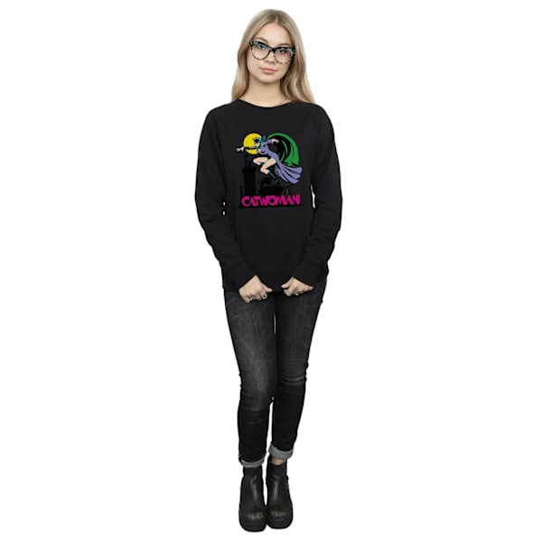 DC Comics Dam/Kvinnor Catwoman Text Logo Sweatshirt XXL Svart Black XXL