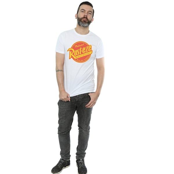 Cars Herr T-shirt i bomull med Rust-Eze-logotyp 3XL Vit White 3XL