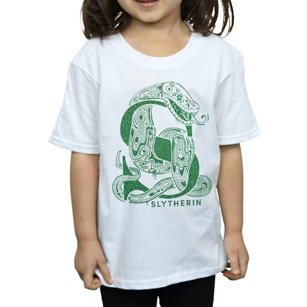 Harry Potter T-shirt med glitter för flickor, Slytherin, 12-13 år White 12-13 Years