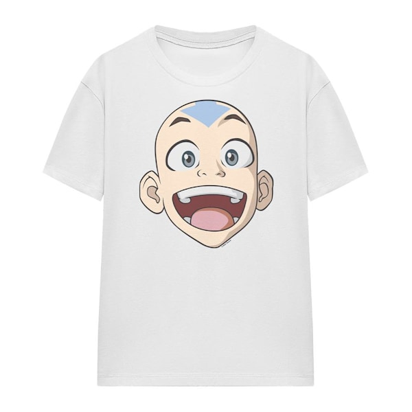 Avatar: The Last Airbender Unisex Vuxen Aang Stor Ansikte T-Shirt X White XXL