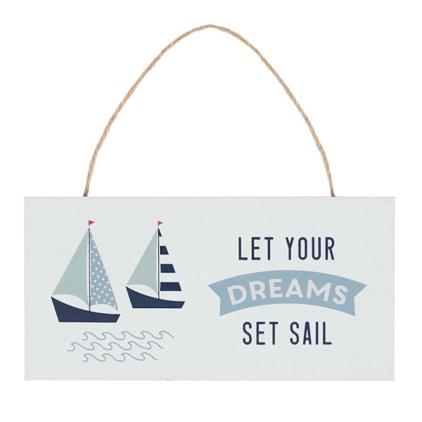 Something Different Set Sail MDF Dörrskylt 10cm x 1cm x 20cm Vit White/Blue 10cm x 1cm x 20cm